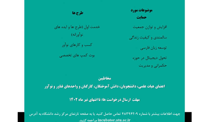 فراخوان طرح اثربخشی و کاربردی سازی علوم انسانی